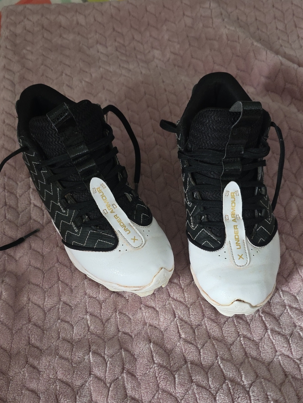 Under Armour Black and White Lace-Up Athletic Sneakers